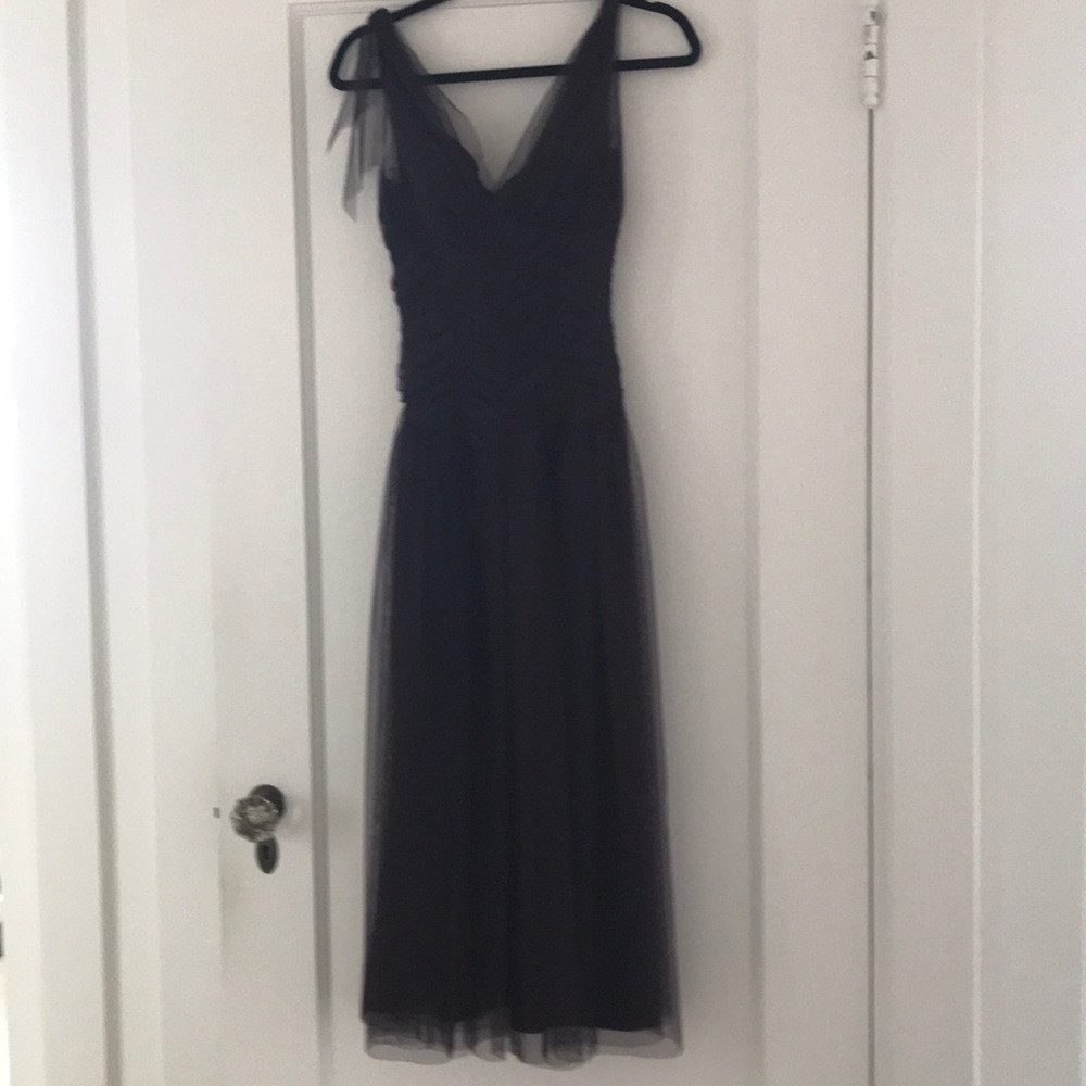 Vera Wang Plum Tulle Evening Gown